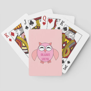 Baraja De Cartas Cute Amo Mensaje Búho Jugar tarjetas