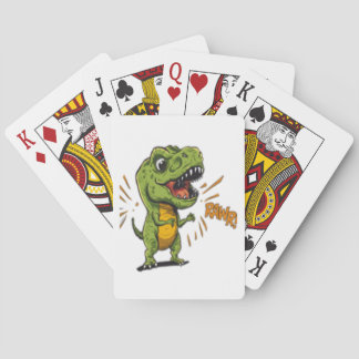 Baraja De Cartas Cute Angry Baby T-Rex RAWR Cartoon Playing Cards