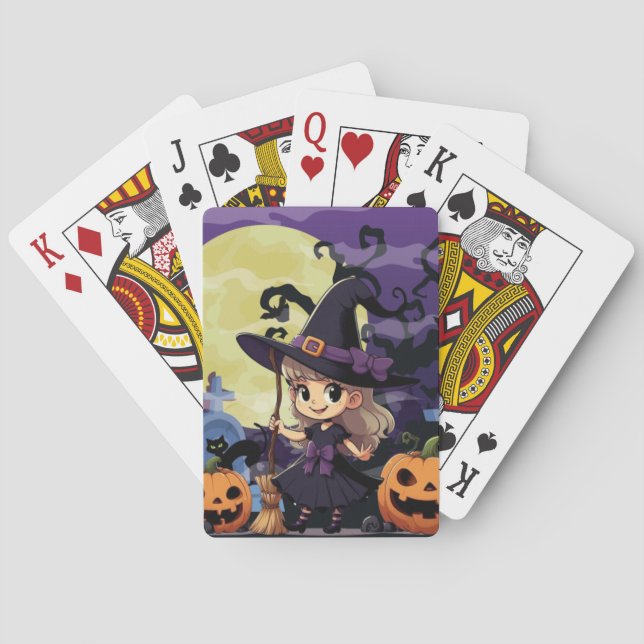 Baraja De Cartas Cute Anime Halloween Witch (Reverso)