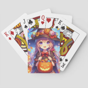 Baraja De Cartas Cute Anime Halloween Witch