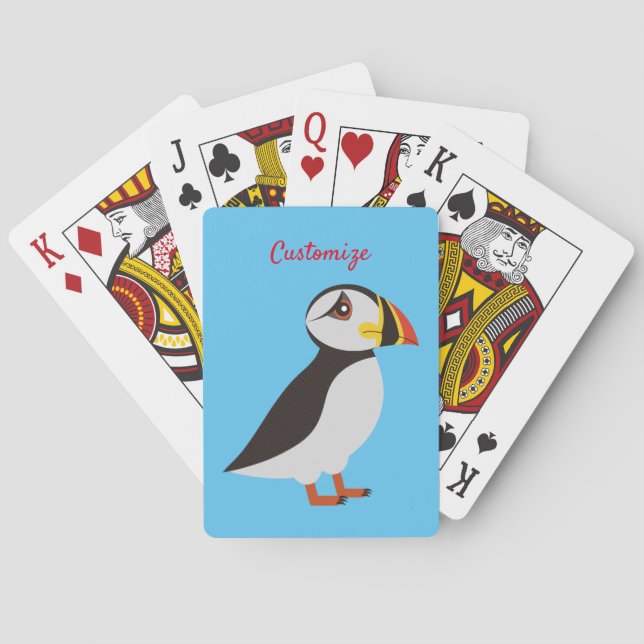 Baraja De Cartas Cute Atlantic puffin design Thunder_Cove (Reverso)