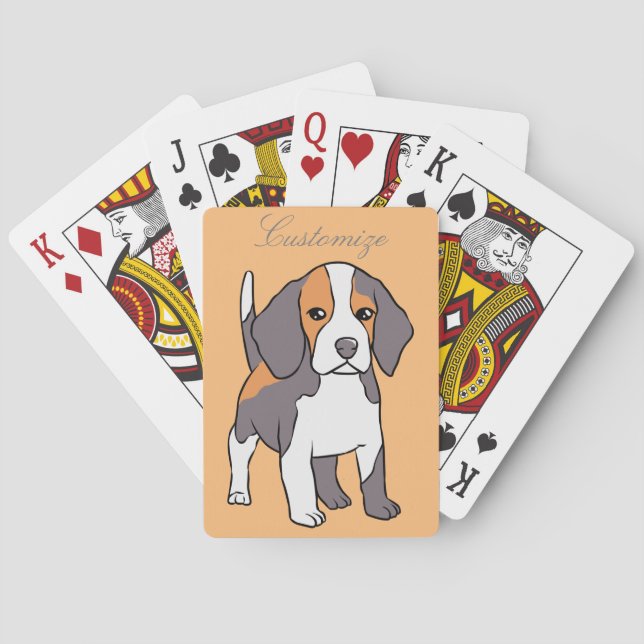 Baraja De Cartas Cute Beagle Dog Breed Thunder_Cove (Reverso)
