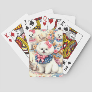 Baraja De Cartas Cute Bichon Frisé Seamless