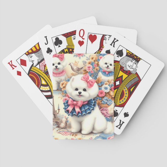 Baraja De Cartas Cute Bichon Frisé Seamless (Reverso)
