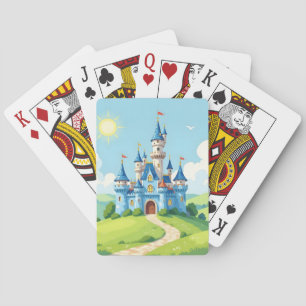 Baraja De Cartas Cute castillo azul y blanco