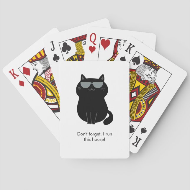 Baraja De Cartas Cute Cat - I run this house now!  (Reverso)