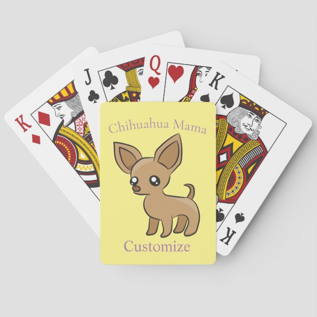Baraja De Cartas Cute Chihuahua Mama Art Thunder_Cove (Reverso)