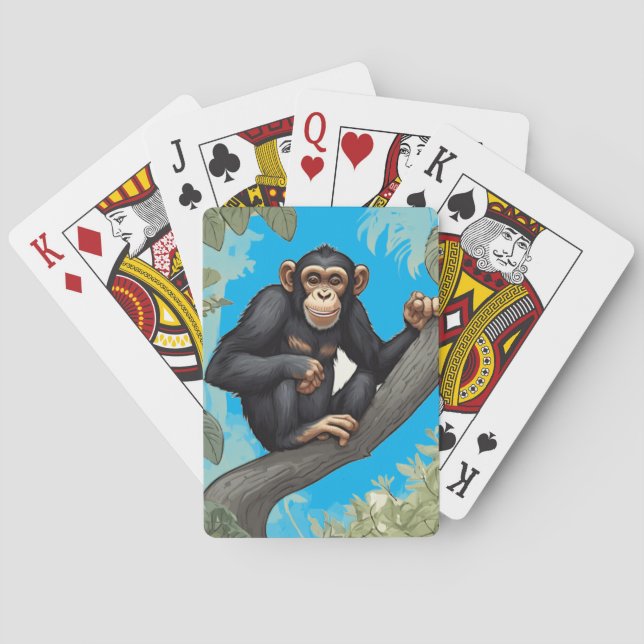 Baraja De Cartas Cute Chimpanzee (Reverso)