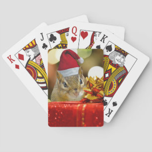 Baraja De Cartas Cute Chipmunk Merry Christmas