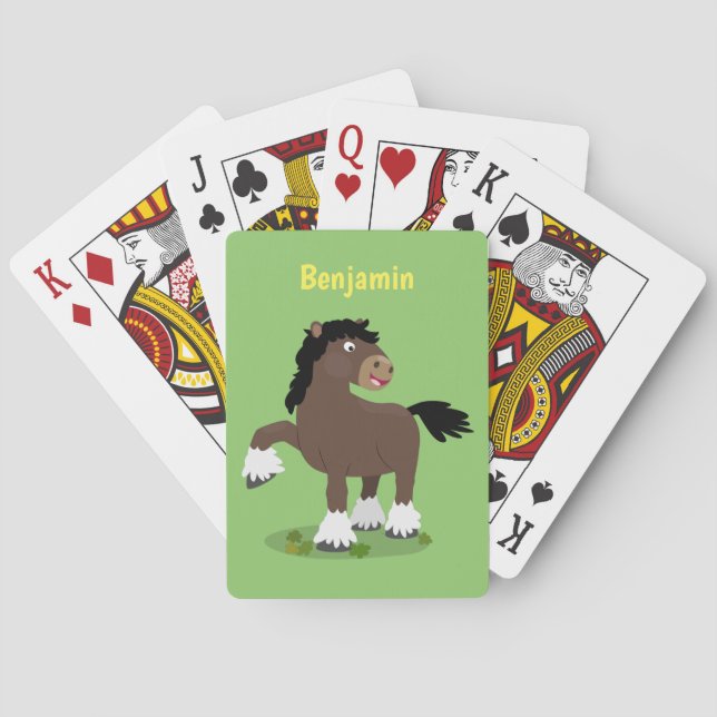 Baraja De Cartas Cute Clydesdale personalizado de caballo ilustraci (Reverso)
