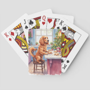 Baraja De Cartas Cute Cocker Spaniel Hornear Pan de Jengibre Navida