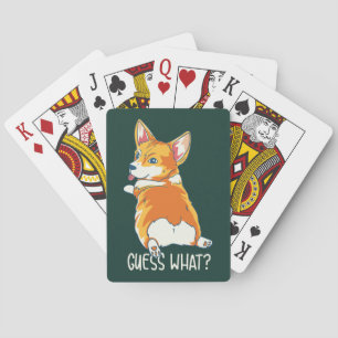 Baraja De Cartas Cute Corgi Dog Butt Adivinan Qué Mordaza