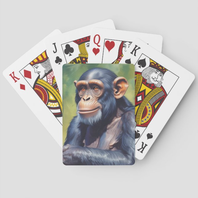 Baraja De Cartas Cute Crazy Funny Chimpanzee (Reverso)