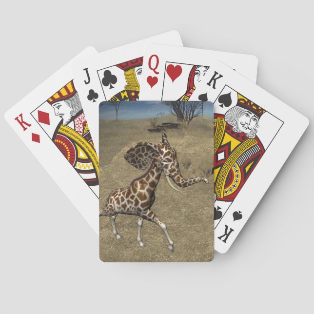 Baraja De Cartas Cute Elephant Giraffes (Reverso)