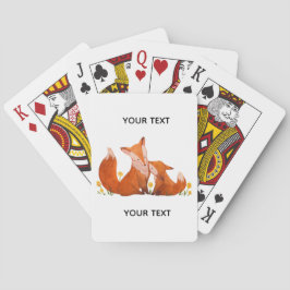 Baraja De Cartas Cute Familia de Zorro Acuarela Personalizada