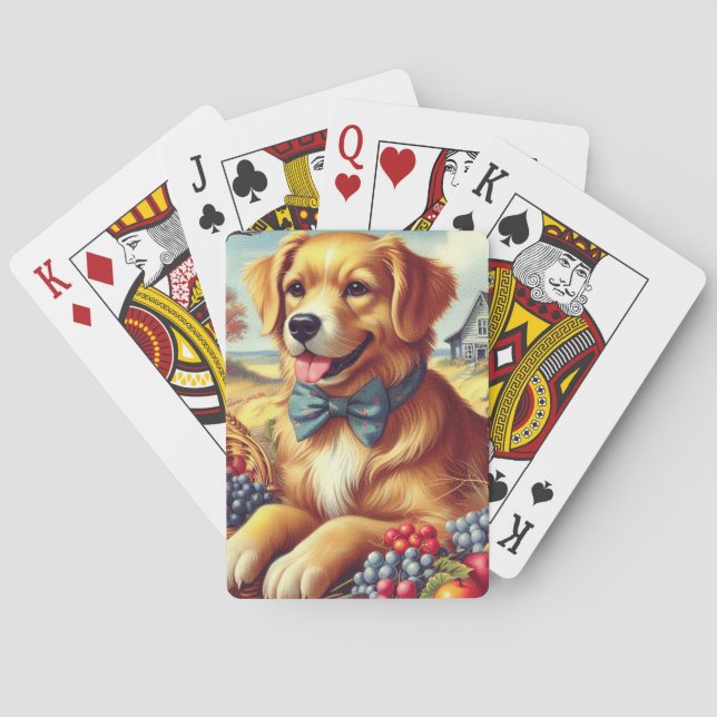 Baraja De Cartas Cute Farm Dog Pinting (Reverso)