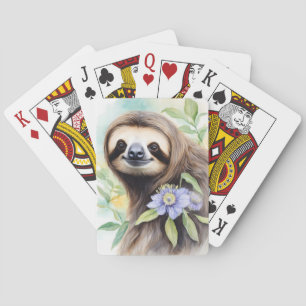 Baraja De Cartas Cute Friendly Sloth Watercoling
