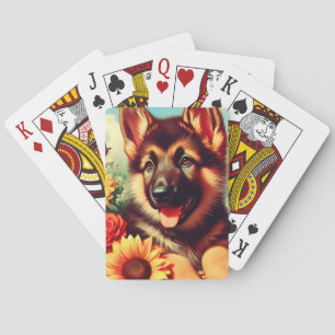 Baraja De Cartas Cute German Shepherd Pinting