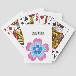 Baraja De Cartas Cute glitter floral blooming garden