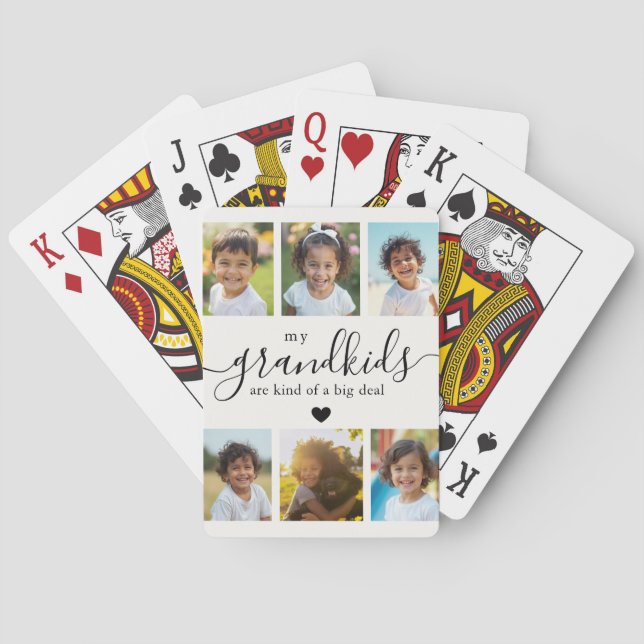 Baraja De Cartas Cute Grandchildren Photo Collage for Grandma (Reverso)