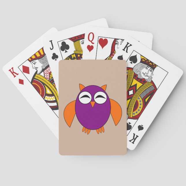 Baraja De Cartas Cute Halloween Owl Jugando tarjetas (Reverso)