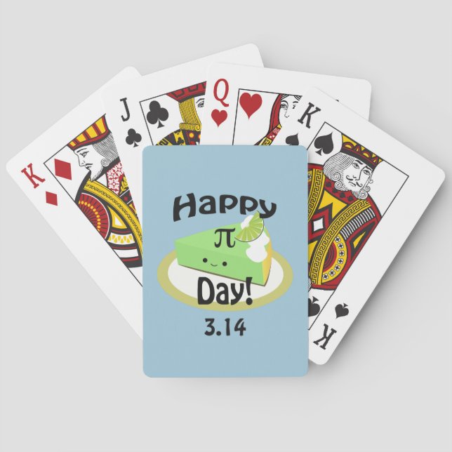 Baraja De Cartas Cute Happy Pi Day (Reverso)
