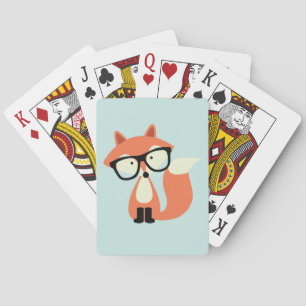 Baraja De Cartas Cute Hipster Red Fox