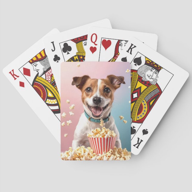 Baraja De Cartas Cute Jack Russell Terrier Con Popcorn (Reverso)