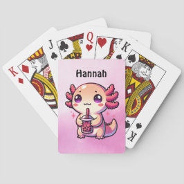 Baraja De Cartas Cute Kawaii Axolotl con té de burbuja personalizad