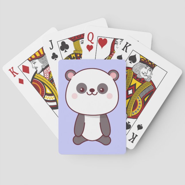 Baraja De Cartas Cute Kawaii Panda Purple (Reverso)