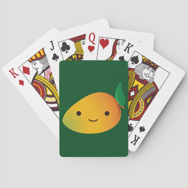 Baraja De Cartas Cute Kawaii Sonriente Mango (Reverso)