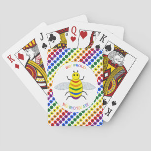 Baraja De Cartas Cute LGBT Orgulloso Arcoíris Abeja y Flores