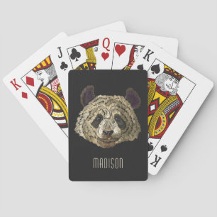 Baraja De Cartas Cute Panda Bear Nature Animal Nombre Personalizado
