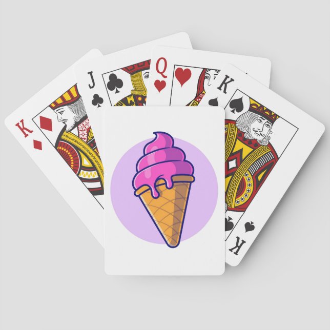 Baraja De Cartas Cute Personalizado Ice Cream Cone (Reverso)