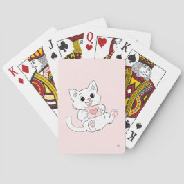 Baraja De Cartas Cute Playful Kitten Whimsical Love Pink Playing 
