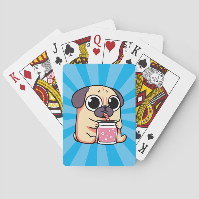 Baraja De Cartas Cute Pug (Reverso)