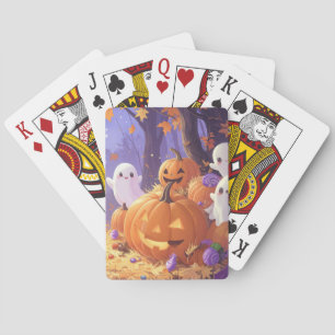 Baraja De Cartas Cute Purple Halloween Boo