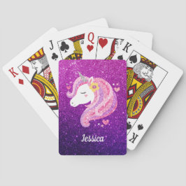 Baraja De Cartas Cute Purpurina Unicorn