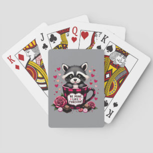 Baraja De Cartas Cute Raccoon Valentine Buffalo Testético
