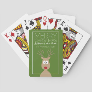 Baraja De Cartas Cute Reno de Dibujos Animados - Feliz Navidad Salu