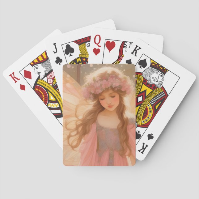 Baraja De Cartas Cute rosa pintura de fantasía (Reverso)