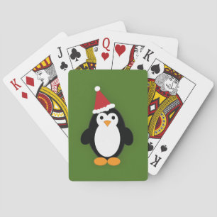 Baraja De Cartas Cute Santa Penguin