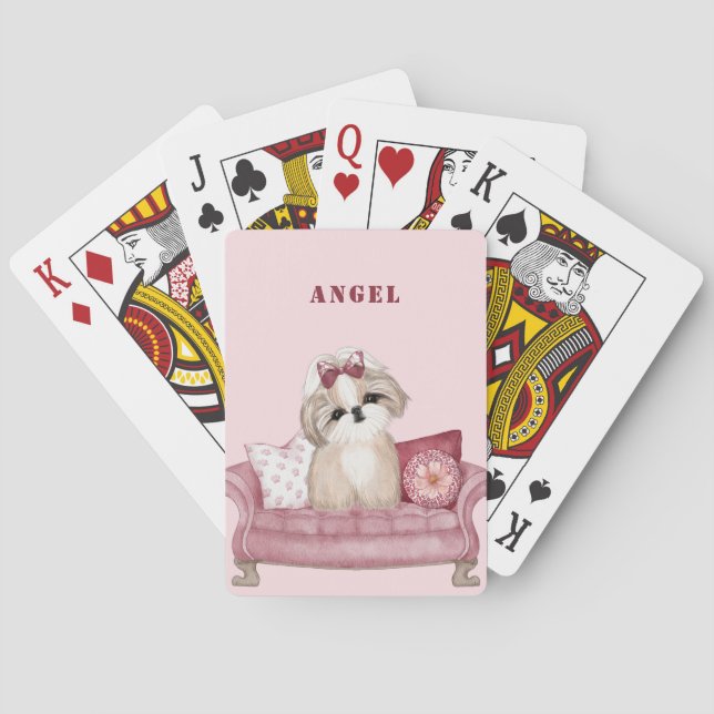 Baraja De Cartas Cute Shih Tzu Dog (Reverso)