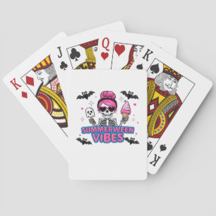 Baraja De Cartas Cute Summerween Vibes Skeleton IceCream Summer Vac