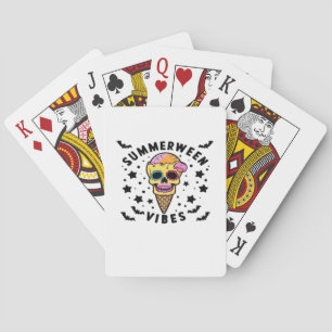 Baraja De Cartas Cute Summerween Vibes Skeleton IceCream Summer Vac