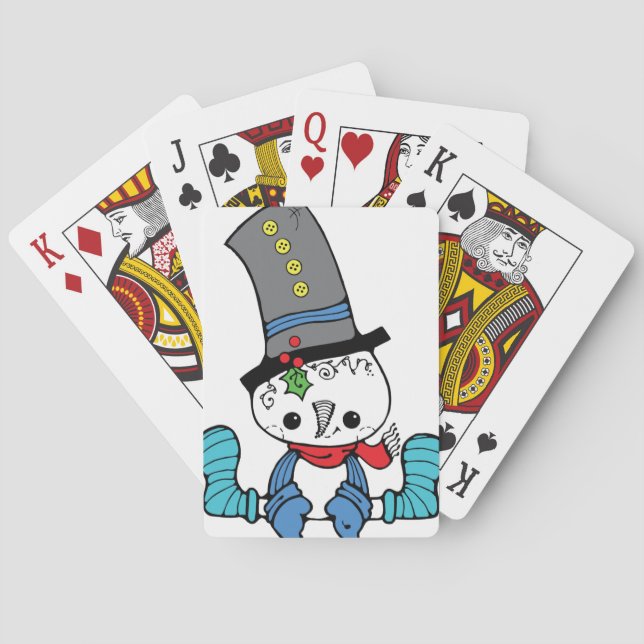 Baraja De Cartas Cute Tarjetas de Jugar Gráfica Snowman (Reverso)