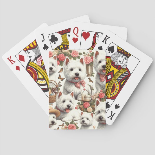 Baraja De Cartas Cute West Highland White Terrier Seamless (Reverso)