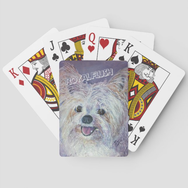 BARAJA DE CARTAS CUTE WHITE YORKIE MIX (Reverso)