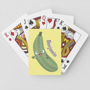 Baraja De Cartas Cute zucchini feliz personalizado ilustracion