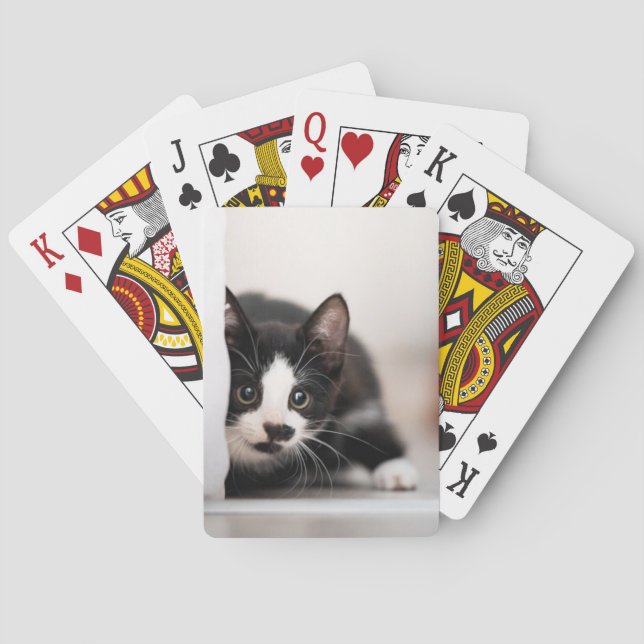 Baraja De Cartas Cutest Baby Animals | Black & White Kitten (Reverso)